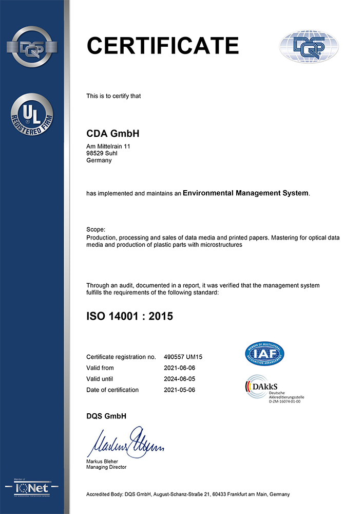 CDA certificates