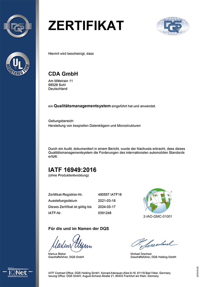CDA Unsere Zertifikate